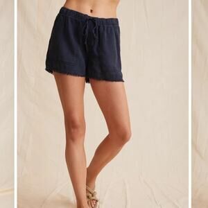 Bella Dahl Frayed Hem Pocket Short Womens S Endless Sea Navy Casual Boho Beachy